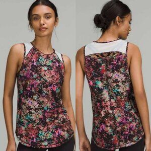 Lululemon sculpt tank top Floral stencil blossom red multi colored
